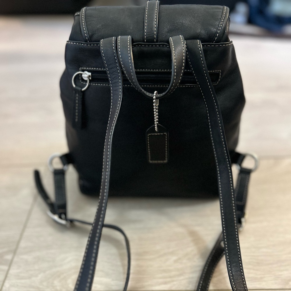 Coach Black Leather Mini-Backpack - image 4